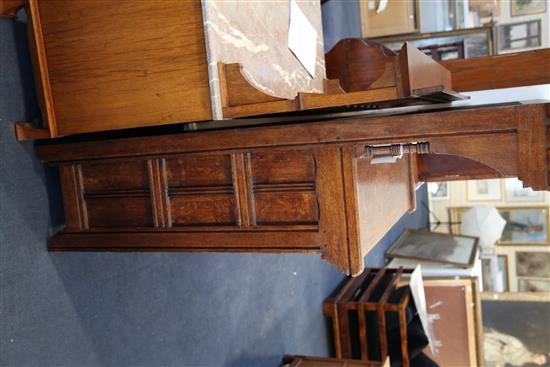 A Victorian aesthetic movement inlaid oak chiffonier designed by A.W.Blomfield and illustrated in Eastlakes Hints W.3ft 3in. D.1ft 6in